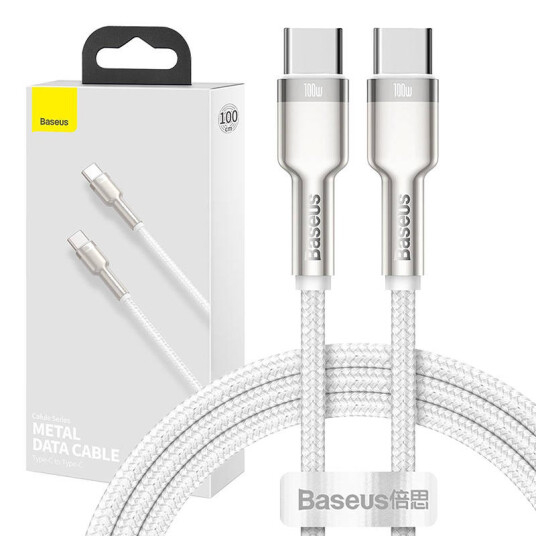 Baseus USB-C til USB-C Kabel 100W 1m Hvit