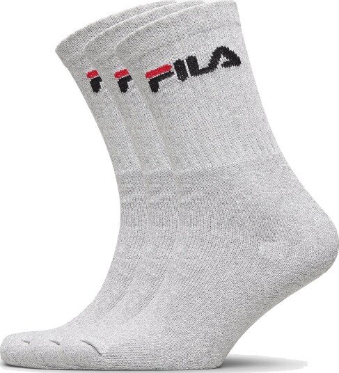 FILA Socks Fila 3Pk Tennis Crew Logo Terry Soc   Grey   43 46