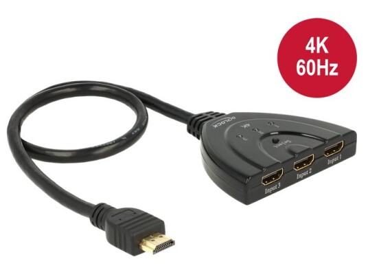 DELOCK HDMI UHD Switch 3 x HDMI in > 1 x HDMI out 4K with integrated c DELOCK HDMI UHD Switch 3 x HDMI in > 1 x HDMI out 4K with integrated c