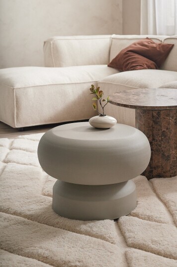 Ellos Home Sofabord Blum diameter 48 cm Beige