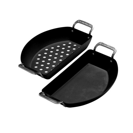 karbon Steel Half Moon Pan sett med to panner karbon Steel Half Moon Pan sett med to panner