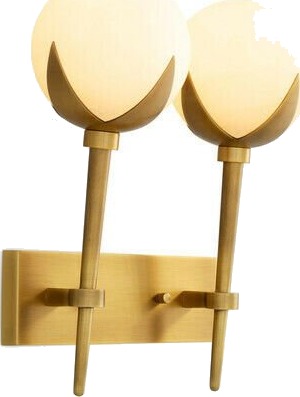 Alesa vegglampe dobbel antikk messing