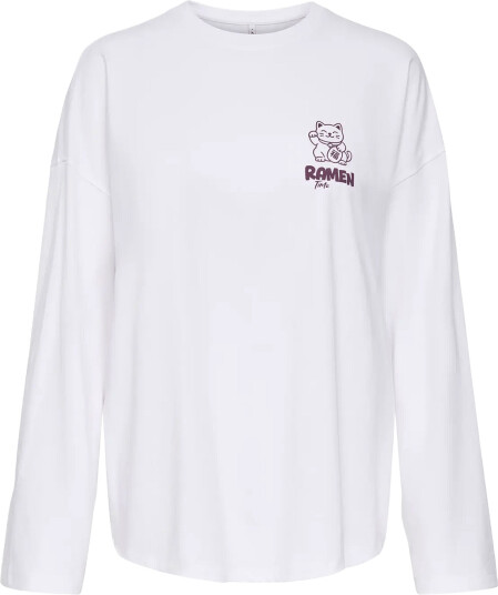 ONLY Onlcelestine L/S Print Top Box Jrs White XS