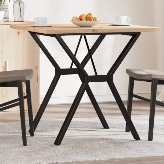  Spisebord Y-ramme 80x80x75,5 cm heltre furu og støpejern 3282783