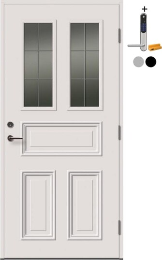 Ytterdør Tundøren Tun 440 Hvit med Yale Doorman Classic Home