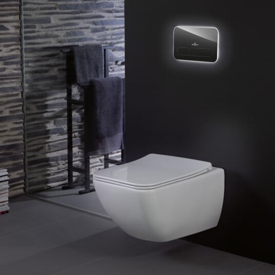 VILLEROY & BOCH VICONNECT L200 TRYKKPLATE M/LYS SORT BLANK