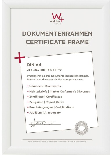 Walther Trendstyle KP130W DIN A4 bilderamme 21x29,7 Hvit harpiks