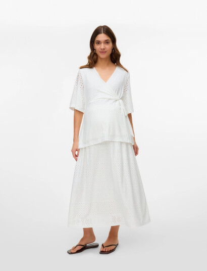 Mamalicious Mlangia Jrs Midi Skirt Hw - White - S