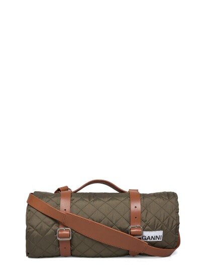 Ganni Ripstop Quilted Blanket Khaki Green
