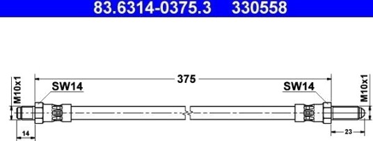 ATE 83.6314 0375.3 Bremseslange