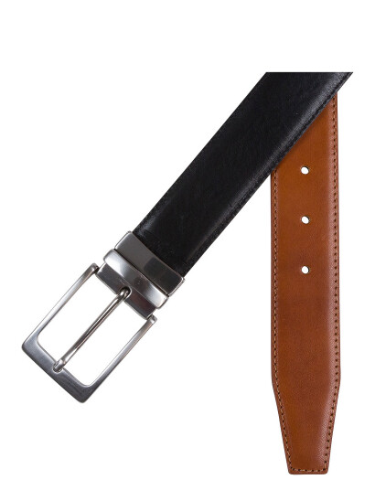 Portia 1924 Full Grain Leather Belt Reversable - Black - 95 cm Portia 1924 Full Grain Leather Belt Reversable - Black - 95 cm