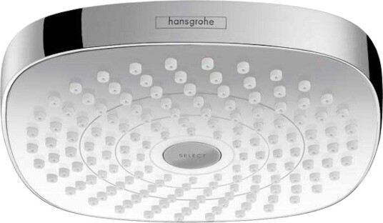 Hansgrohe Croma Select E 180 2jet Ø180 mm, Med 2 stråletyper, Hvit/Krom Hansgrohe Croma Select E 180 2jet Ø180 mm, Med 2 stråletyper, Hvit/Krom
