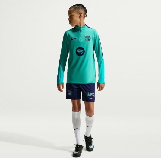 Barcelona Treningsskjorte Dri FIT Strike 3.   Grønn frost/Turkis/Blå Barn   Nike størrelse L: 147 158 cm