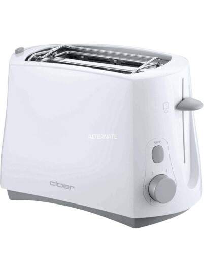 Cloer 331 Brødrister 2 Skiver Hvit med Uttrekkbar Smuleskuff 825 W