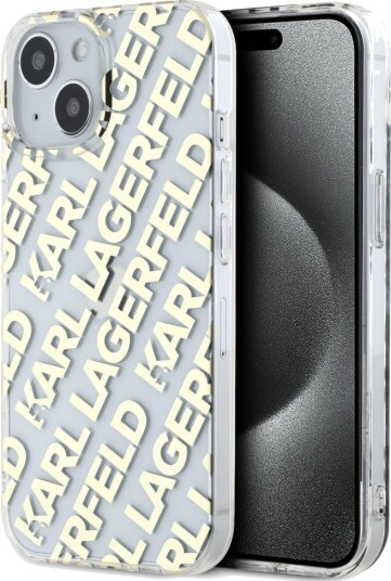 Karl Lagerfeld Mobildeksel IML Fullover Logo til iPhone 15/14/13 Gull