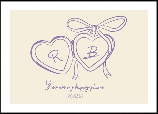 Personalized Couple Locke Plakat Plakat / 21x30cm