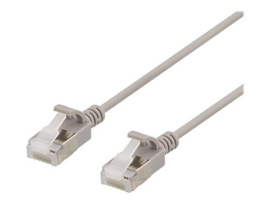 Deltaco Koblingskabel Rj-45 Hann Til Rj-45 Hann 30 Cm U/Ftp Cat 6A Halogenfri Formstøpt Uten Hindringer Grå