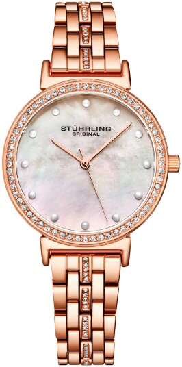 Stührling Original Dameklokke 3988.3 Classic Hvit/Rose gulltonet