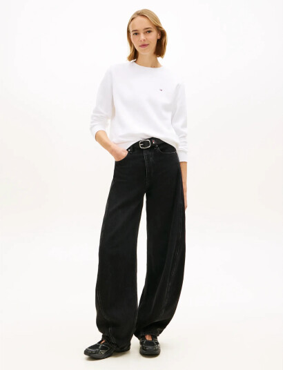 Tommy Jeans Tjw Reg S Flag Crew - White - L Tommy Jeans Tjw Reg S Flag Crew - White - L