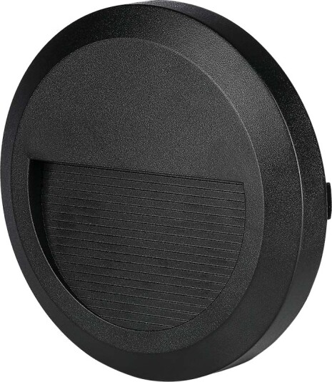 V Tac 2W LED vegglampe til trapper Rund sort 3000K 80lm Ø15cm inne / ute Kulør : Nøytral