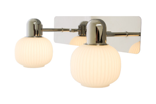 Aneta Lighting Messina vegglampe 2 krom/opalhvit