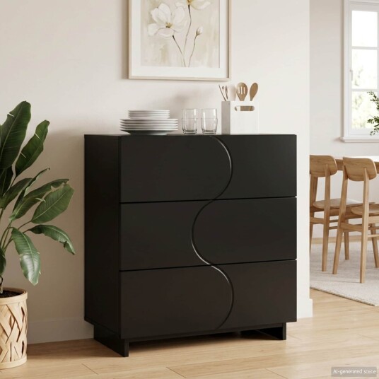 vidaXL Skjenk Svart 70 x 38 x 75 cm Konstruert tre
