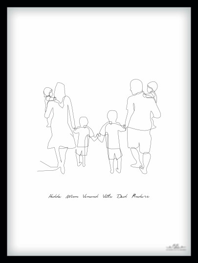 Plakat – Familie / 4 barn / 3 gutter og 1 jente / Personlig Plakat – Familie / 4 barn / 3 gutter og 1 jente / Personlig