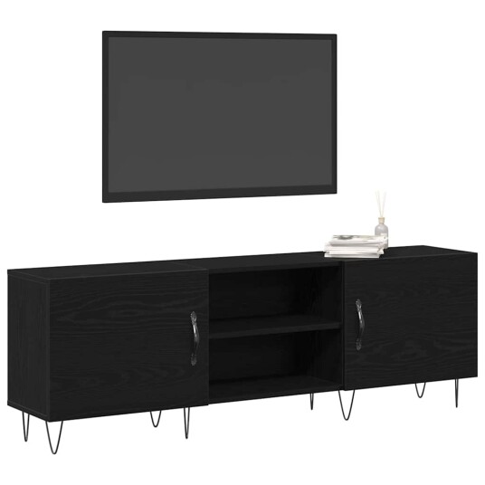TV skap Svart Eik 150x30x50 cm Konstruert Tre TV skap Svart Eik 150x30x50 cm Konstruert Tre