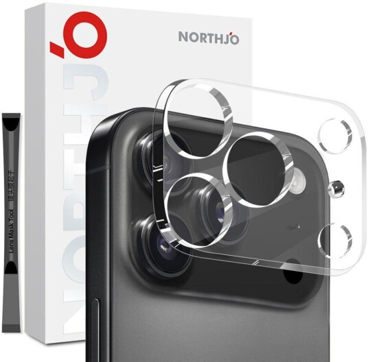 NORTHJO iPhone 17 Pro Herdet Kameralinse Glass Gjennomsiktig NORTHJO iPhone 17 Pro Herdet Kameralinse Glass Gjennomsiktig