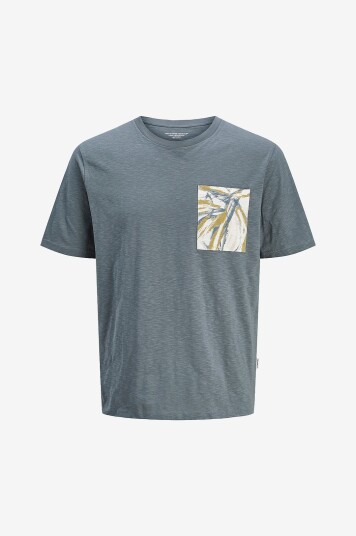 Jack & Jones Junior T skjorte Jorsplit Aop Pocket Tee SS Crew NE Grå