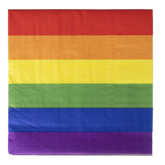 Pride serviett 20pk Hen Flerfarget