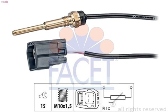 Sensor, motortemperatur FACET 7.3289