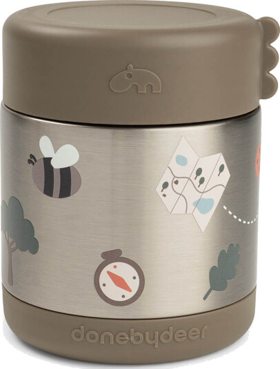 Done By Deer Insulated Food Jar Tiny Trails Sand 300ml Brown Ø9x H 11cm