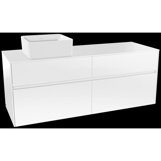 Villeroy & Boch  Collaro Servantskap med 4 skuffer 140x50x54,8 cm u/lys Hvit Høyglans