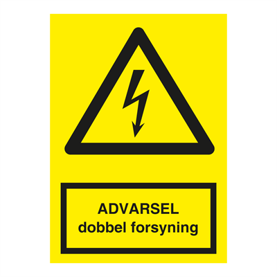 Jo Safety Advarsel dobbel forsyning Solcelle skilt Plast A8 6307080PA8
