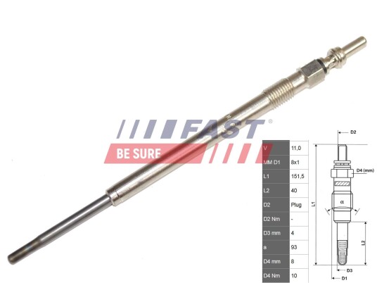 Glødeplugg FAST FT82706 Glødeplugg FAST FT82706