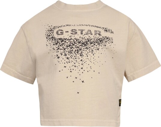 G-Star RAW T-skjorte - Beskjært - Melk - G-Star RAW - 10 år (140) - T-skjorte Beige Svart