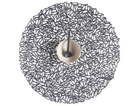 CHILEWICH Pressed Petal Spisebrikke 38cm STEEL BLUE Rund