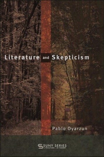Literature and Skepticism Literature and Skepticism
