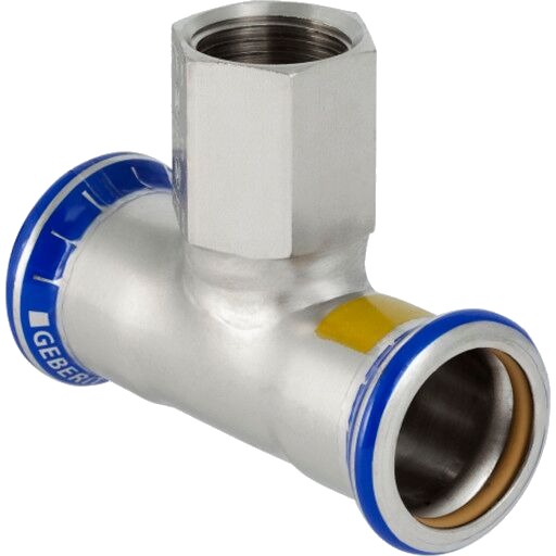 28 x 3/4" x 28 mm T-stykke RFG-muffe/muffekontakt Mapress