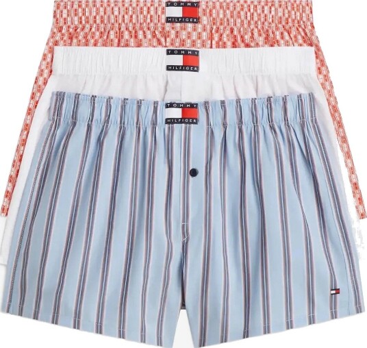 Tommy Hilfiger 3P Woven Boxer Print RED BRICK TILE WHITE CHA B MULTI ST M