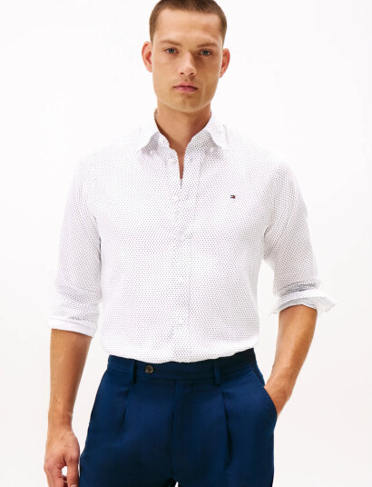 Tommy Hilfiger Cl - Twill Prt Rf Shirt Hnr - White - R/44 Tommy Hilfiger Cl - Twill Prt Rf Shirt Hnr - White - R/44
