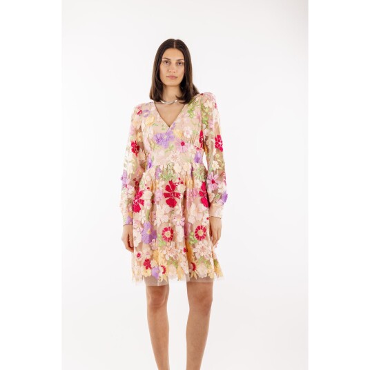 Avery Dress Spring blossoms XS 3D flower mini dress