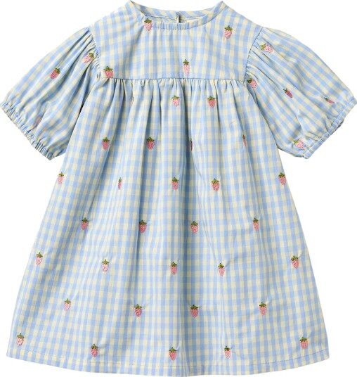 Flöss Kjole Mille Sky Berry Gingham Flöss 2 år 92 Kjole Blå