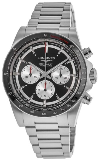 Longines Herreklokke L3.835.4.52.6 Conquest Sort/Stål Ø42 mm