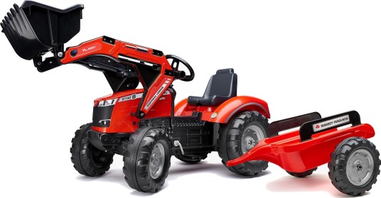 Falk Massey Ferguson Pedaltraktor Med Frontlaster Og Tilhenger