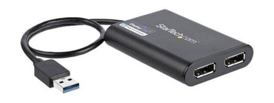 StarTech USB 3.0 Dual DisplayPort Adapter 4K 60Hz Svart