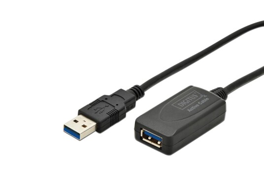 Digitus 5 m USB 3.0 Repeater Kabel A/M - A/F Svart