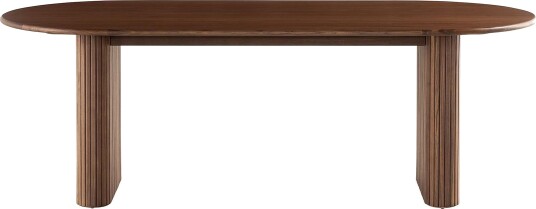 Noira Ovalt Spisebord Valnøtt 220 cm Ribbet - Mørkebrunt / Brunt Tre