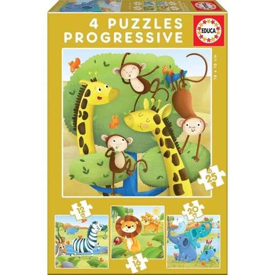 Educa Progressive Puzzle Set Jungle Theme 4 Puzzles for Wild Adventures! Educa Progressive Puzzle Set Jungle Theme 4 Puzzles for Wild Adventures!